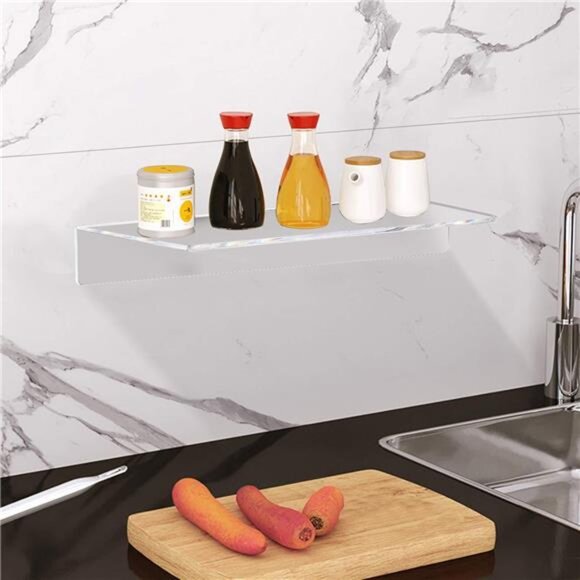 Clear Acrylic Shelves 12 Inch, Floating Wall Mounted Shelf for Wall Storage - Picture 7 of 8